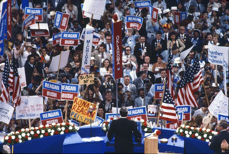 1980s Political Rally