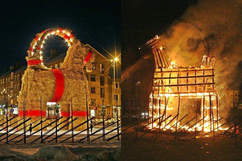 Burning the Yule Goat