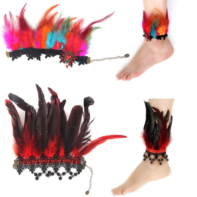 Feathered Ankle Bracelets