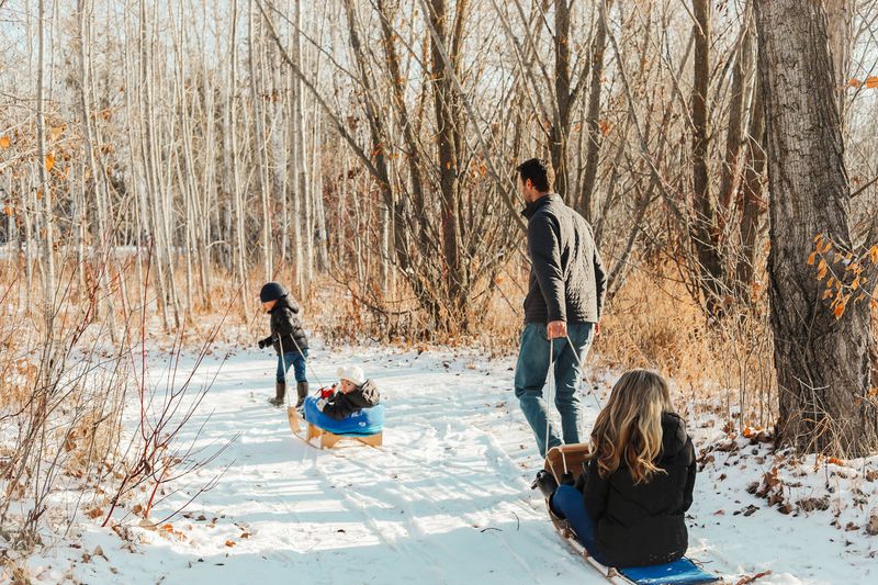 Family Sledding Races