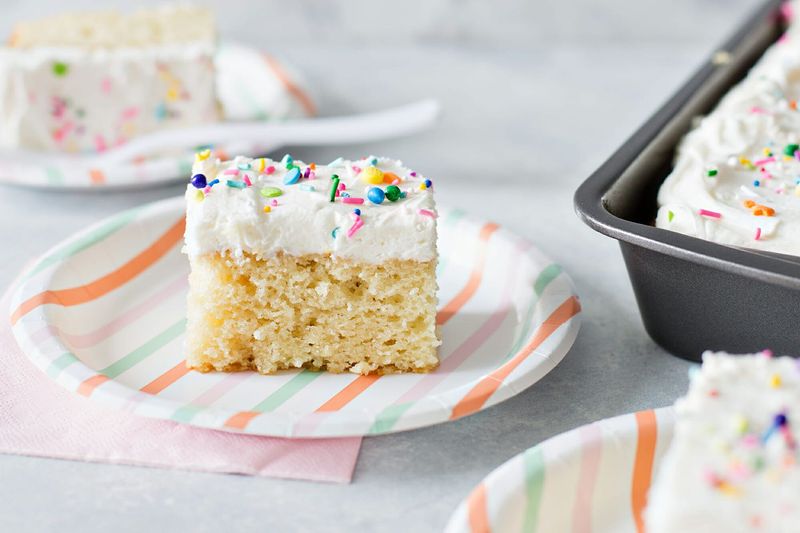 Homemade Sheet Cakes with Too Much Frosting