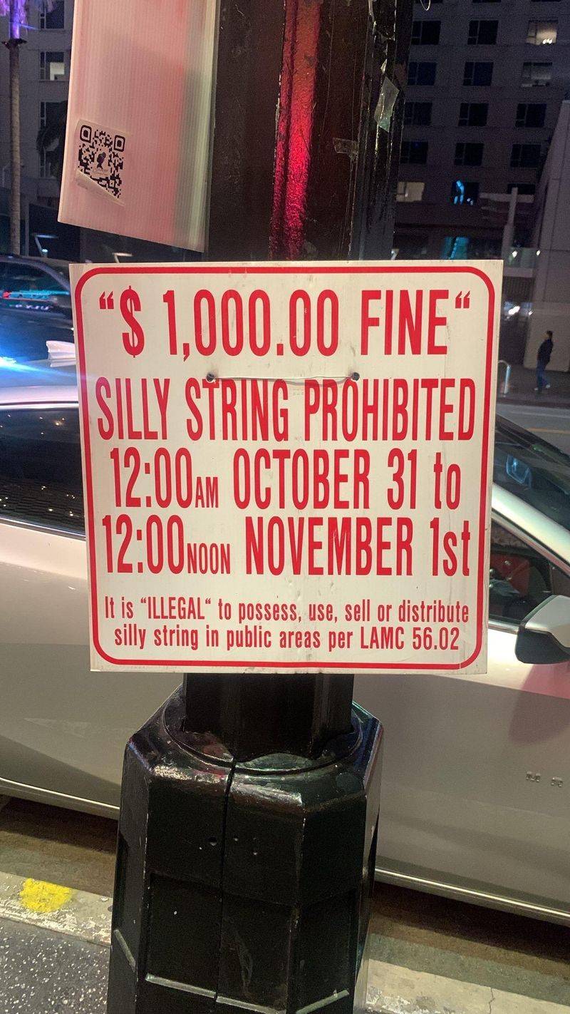 No Silly String on Halloween in Hollywood