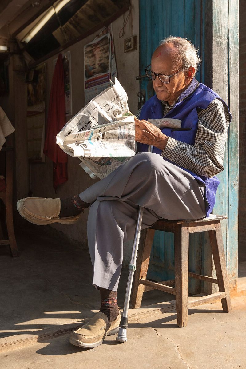 Reading the Morning Newspaper