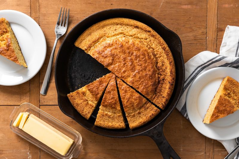 Cornbread from a Cast Iron Skillet