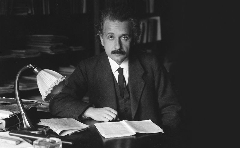 Albert Einstein at His Desk