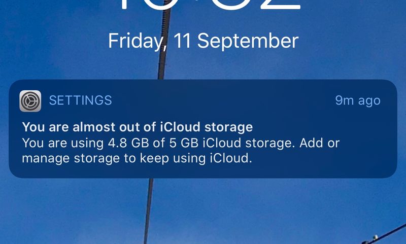 “Your Storage Is Almost Full” Pop-Ups