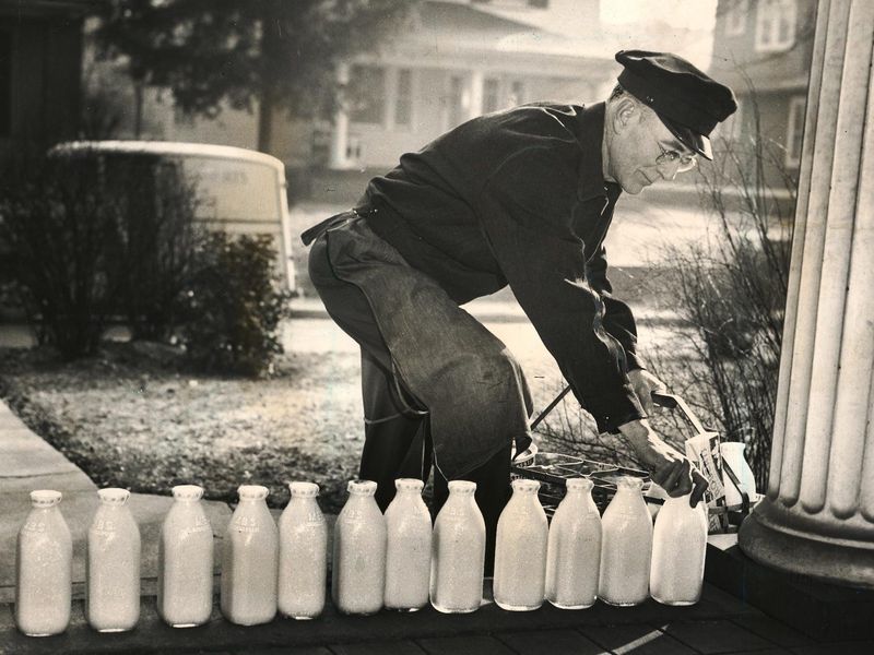 Milk Delivered in Glass Bottles