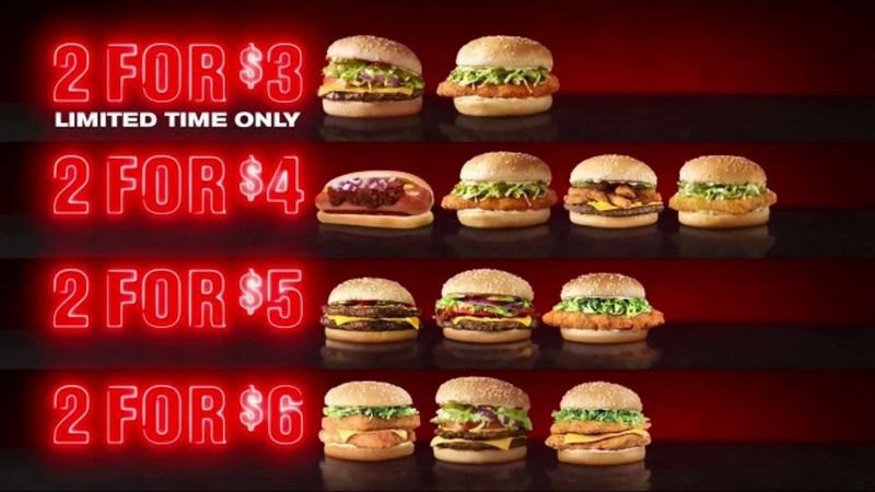 Rally's Pick 2 for $3 Menu