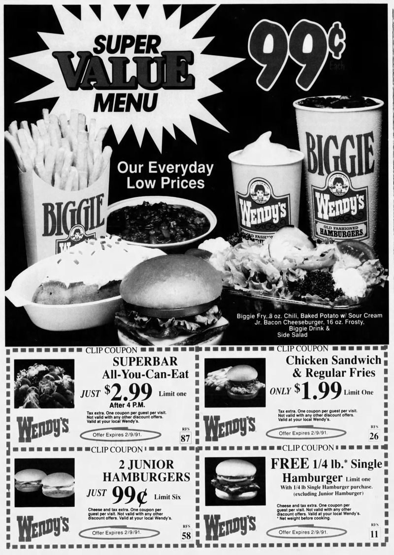 Wendy's 99¢ Menu (1990s)