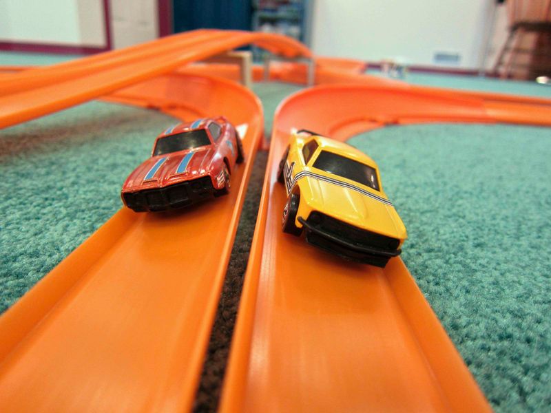 Racing Hot Wheels Down Homemade Tracks