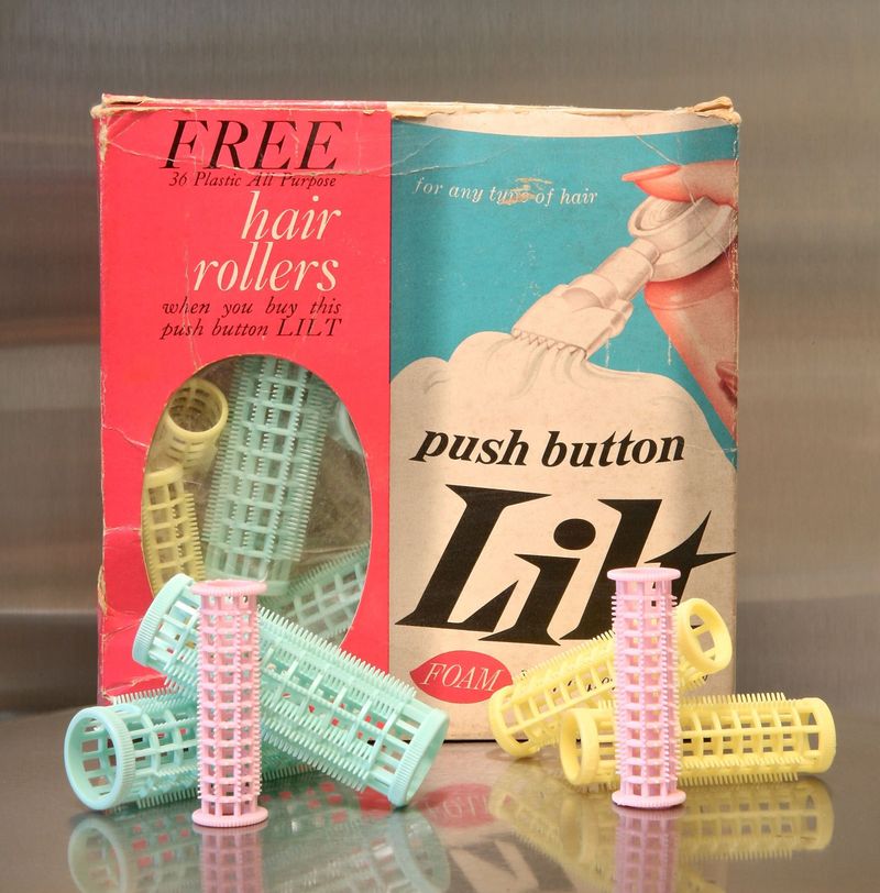 Pink Foam Hair Rollers in a Drawer