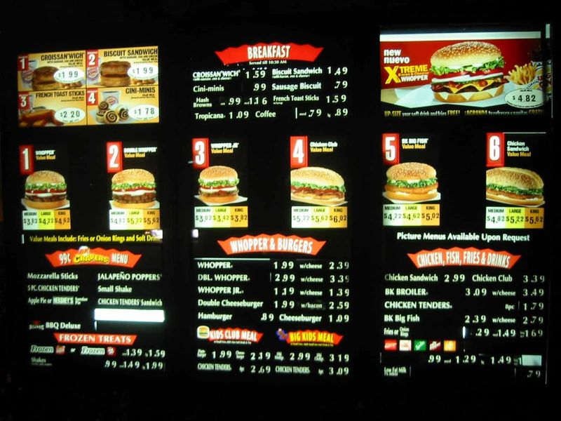Burger King's Value Menu (early 2000s)